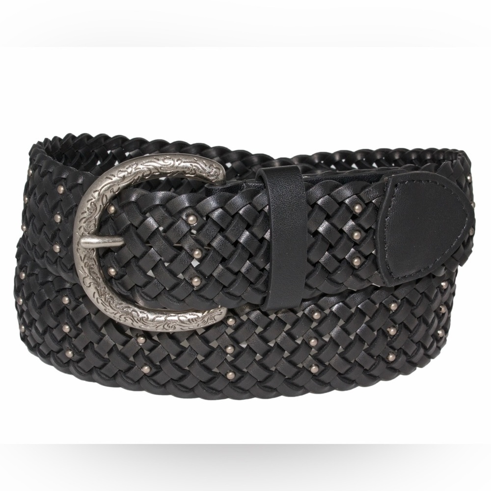 Silver Jeans Co. Black Woven Belt with Stud Details 🖤 S/M NWT